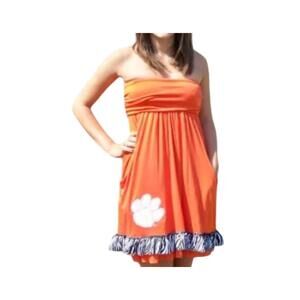 NEW LIVY LU clemson university logo tube dress in orange